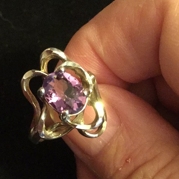 Fabulous Artistic Genuine Amethyst Ring - Picture 7 of 8